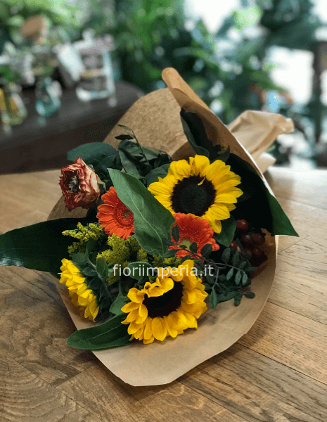 Bouquet con girasoli